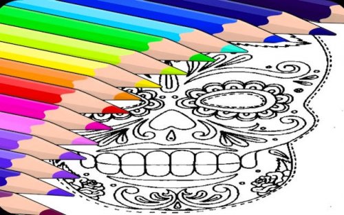 Sugar Skull Coloring Book Game