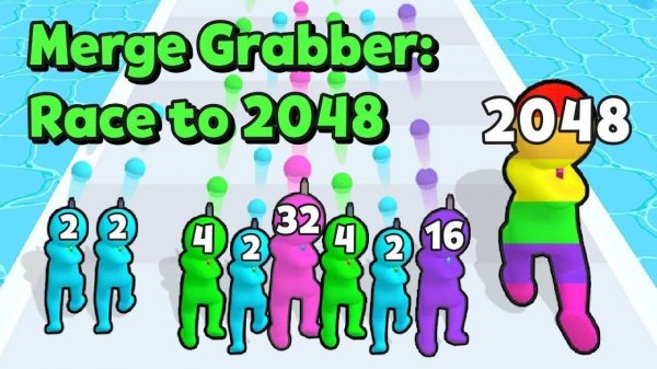 Merge Grabber: Race to 2048 - Level Runner Puzzle Game