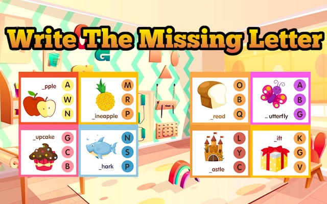 Write The Missing Letter: Kids Word Game